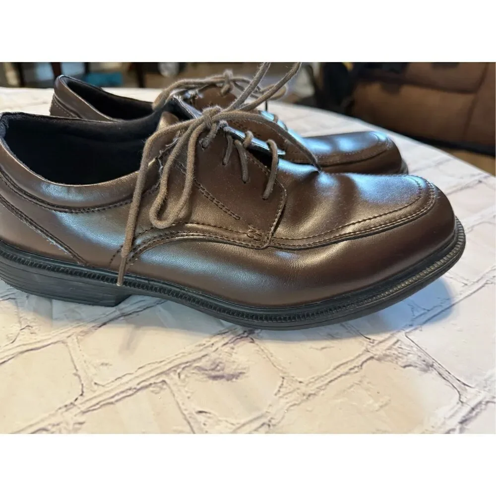 Nunn Bush Kore Oxford Dress Shoes Mens Size 9.5 Brown Leather Comfort Gel Loafer